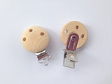 Natural Unfinished Wood Pacifier Clips with Holes--Larger Size