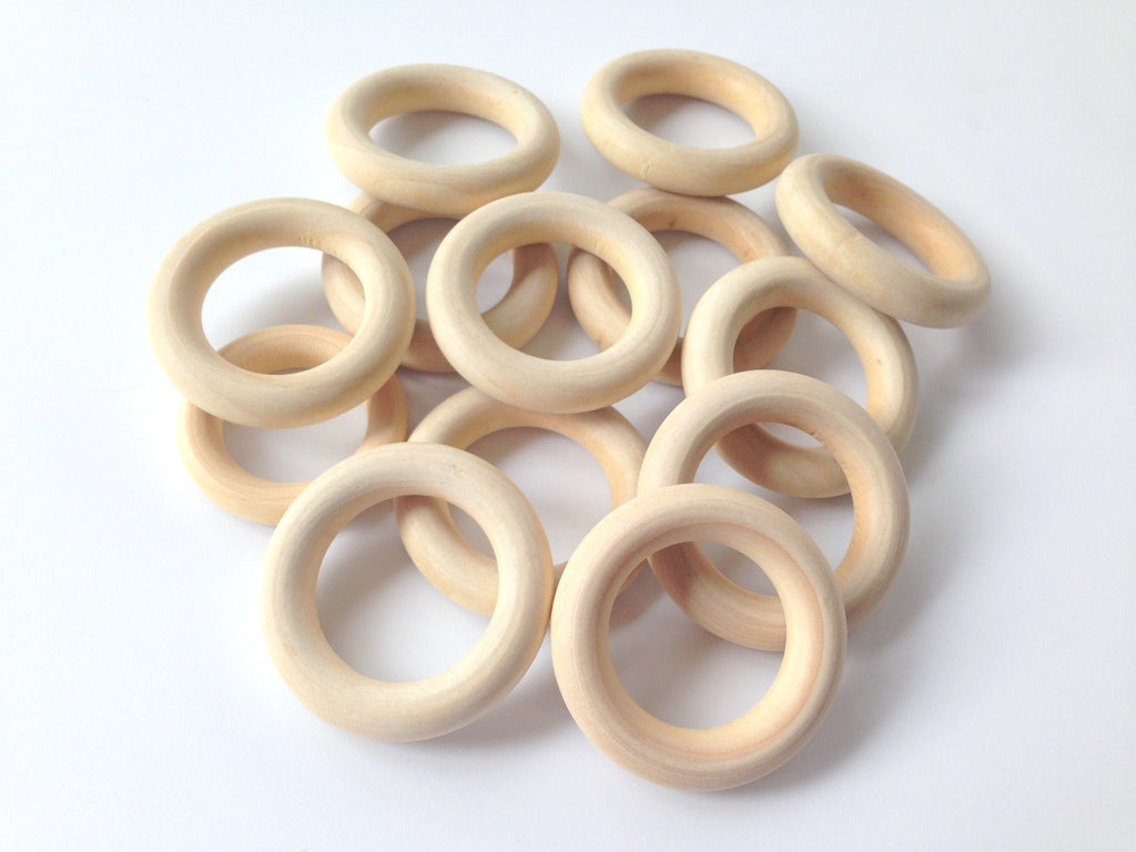 SALE--50mm Natural Wood Rings
