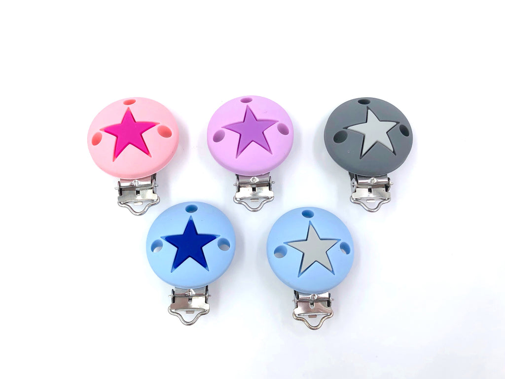 SALE--Star Pacifier Clips