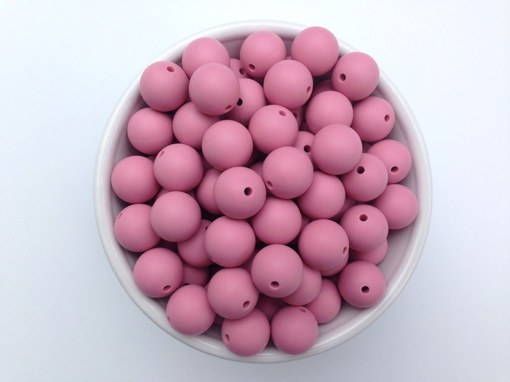 15mm Dusty Rose Silicone Beads