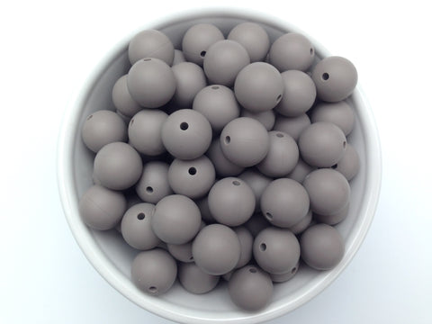 15mm Taupe Silicone Beads