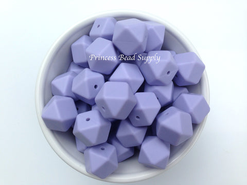 Periwinkle Hexagon Silicone Beads