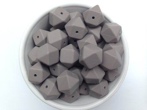 Taupe Hexagon Silicone Beads