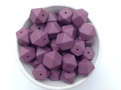 Light Plum Hexagon Silicone Beads