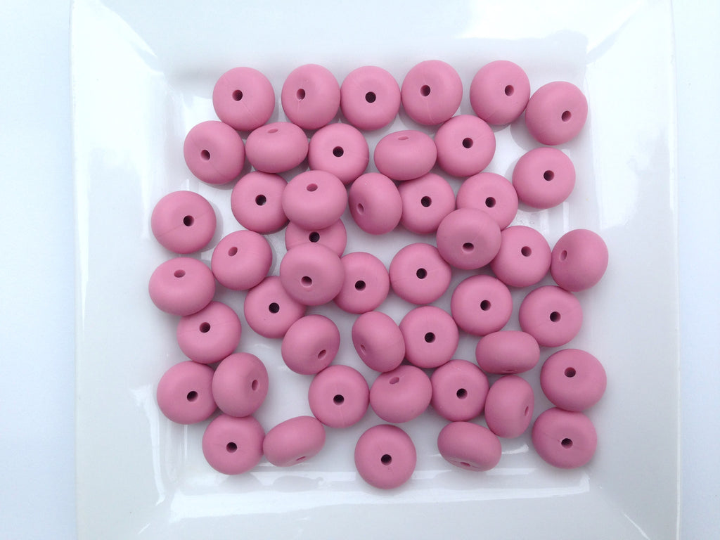 Dusty Rose Mini Abacus Silicone Beads