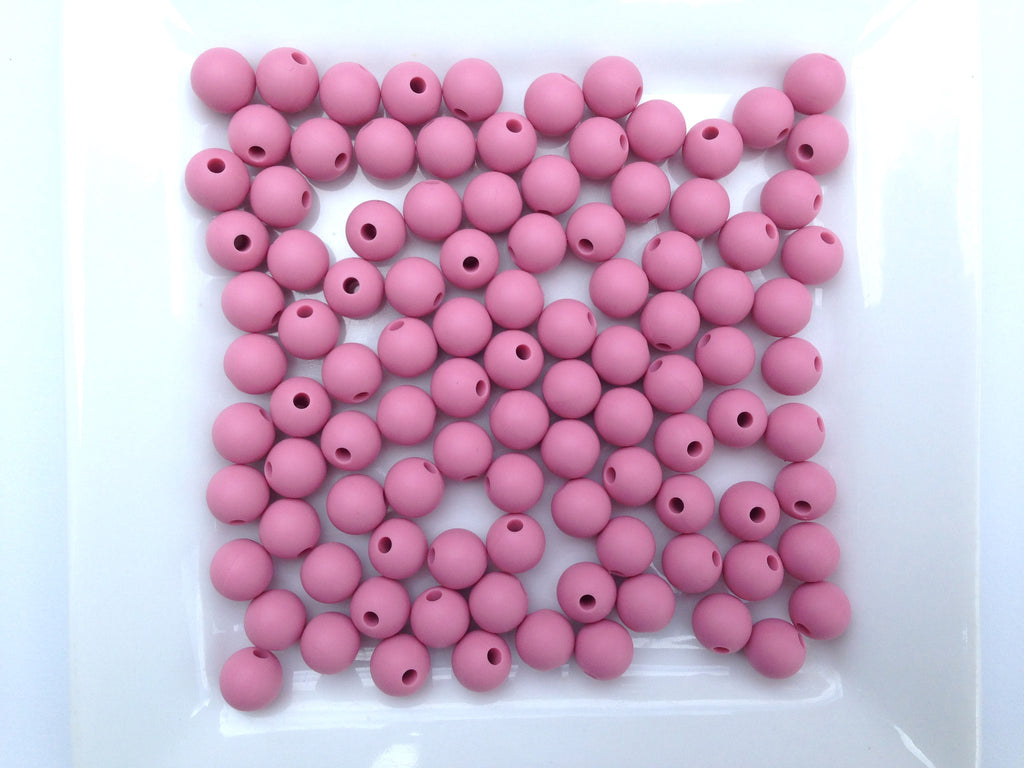 9mm Dusty Rose Silicone Beads
