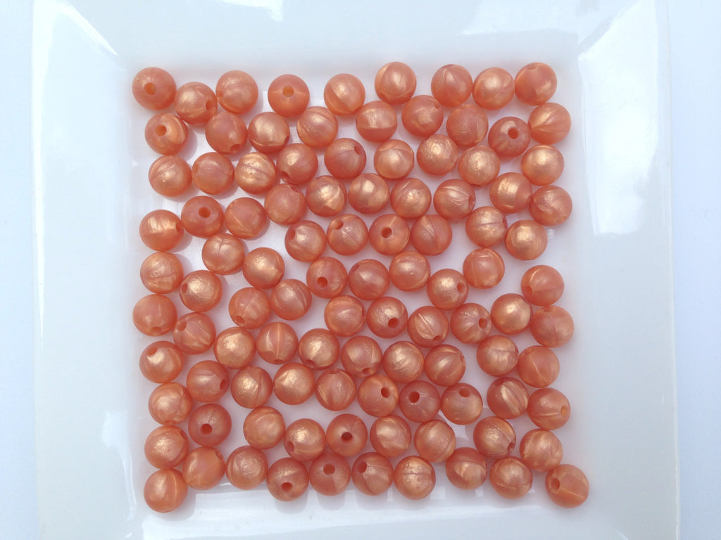 9mm Metallic Rose Gold Silicone Beads
