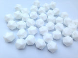 14mm White Mini Icosahedron Silicone Beads