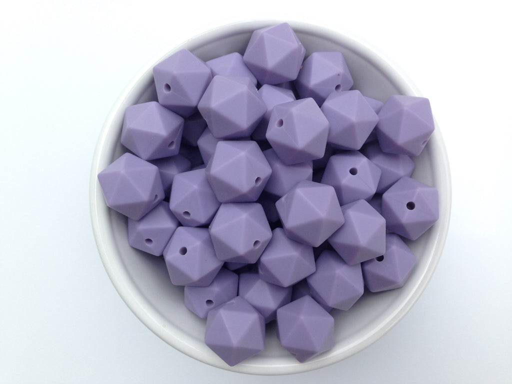 14mm Tropical Lilac Mini Icosahedron Silicone Beads