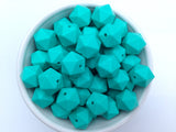 14mm Turquoise Mini Icosahedron Silicone Beads