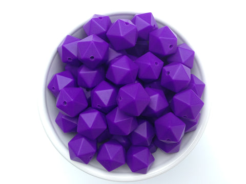 14mm Purple Passion Mini Icosahedron Silicone Beads