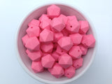 14mm Perfectly Pink Mini Icosahedron Silicone Beads