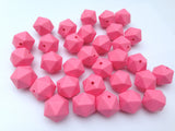 14mm Perfectly Pink Mini Icosahedron Silicone Beads
