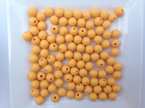 9mm Golden Yellow Silicone Beads