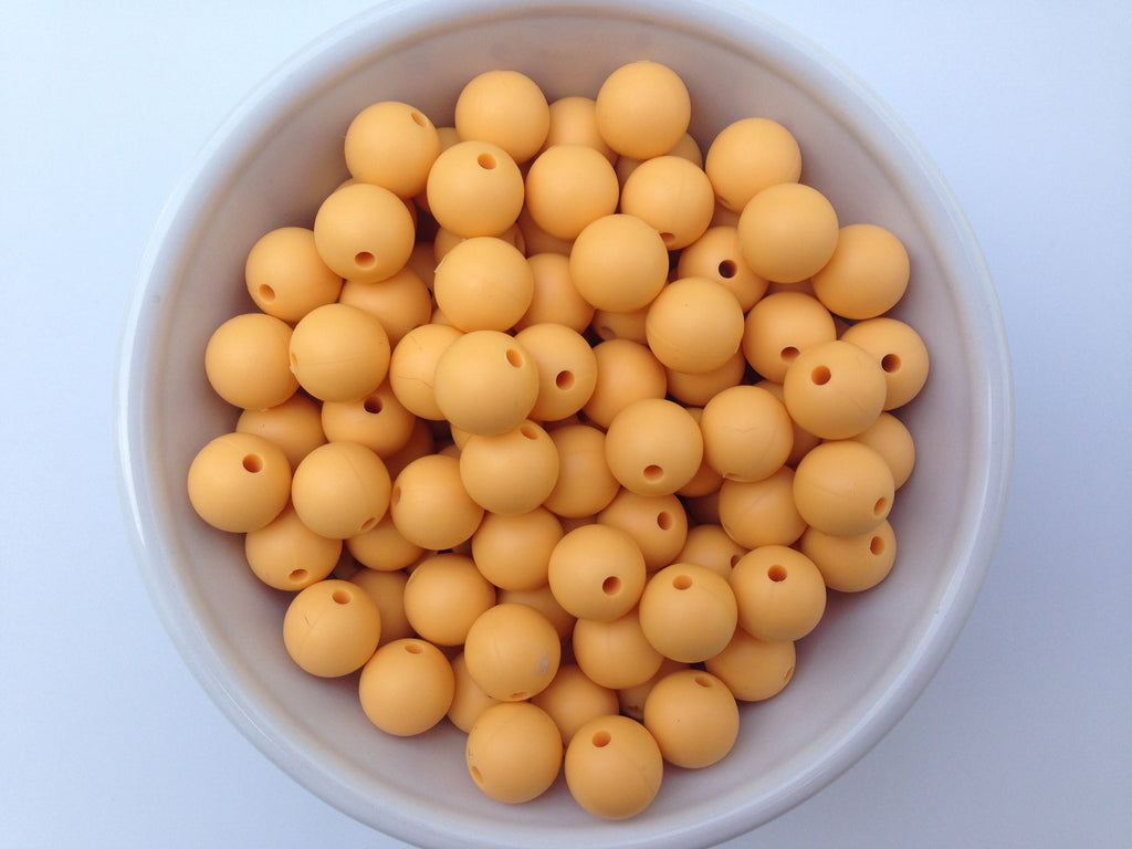 12mm Golden Yellow Silicone Beads