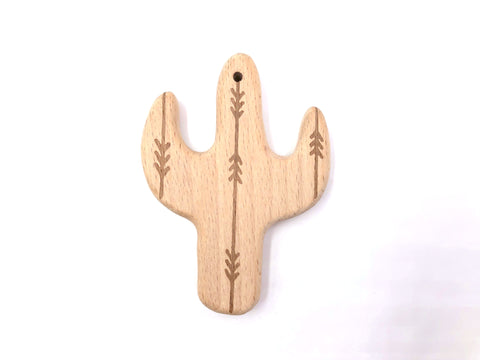 SALE--Cactus Natural Wood Pendant--Style #2