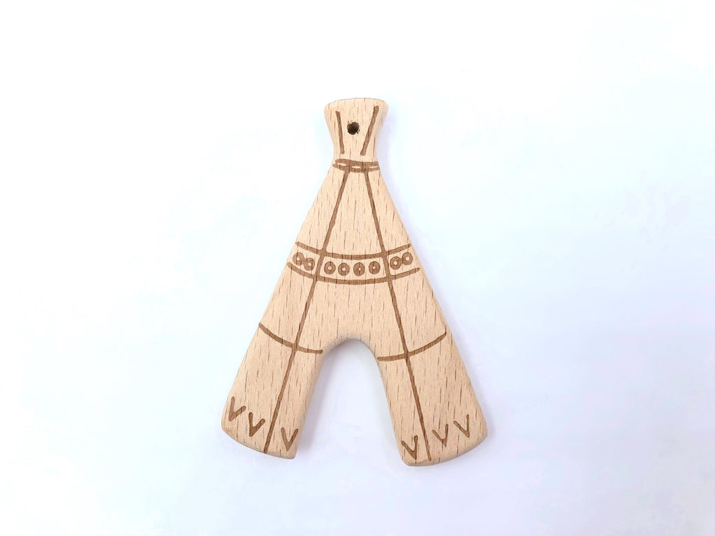 SALE--Teepee Natural Wood Pendant