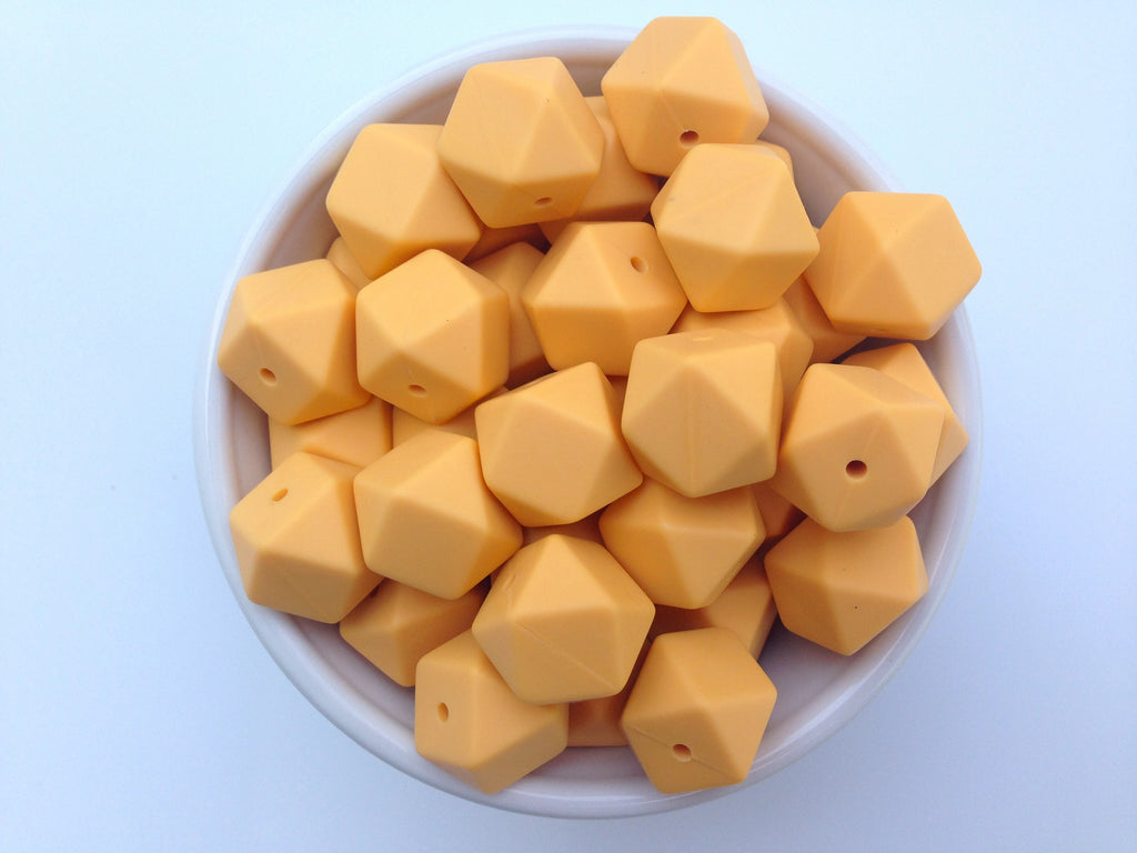 Golden Yellow Hexagon Silicone Beads