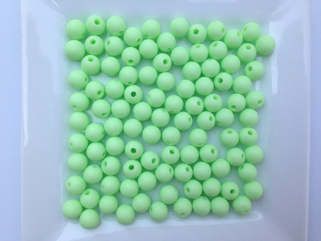 9mm Honeydew Silicone Beads