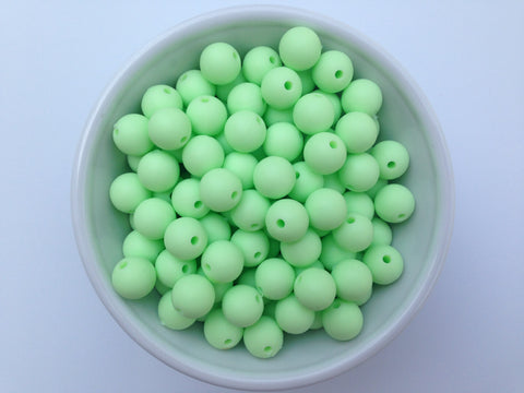 12mm Honeydew Silicone Beads