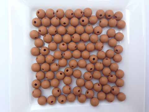 9mm Hazelnut Silicone Beads