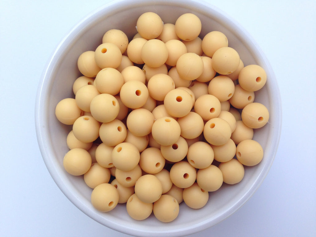12mm Wheat Silicone Beads
