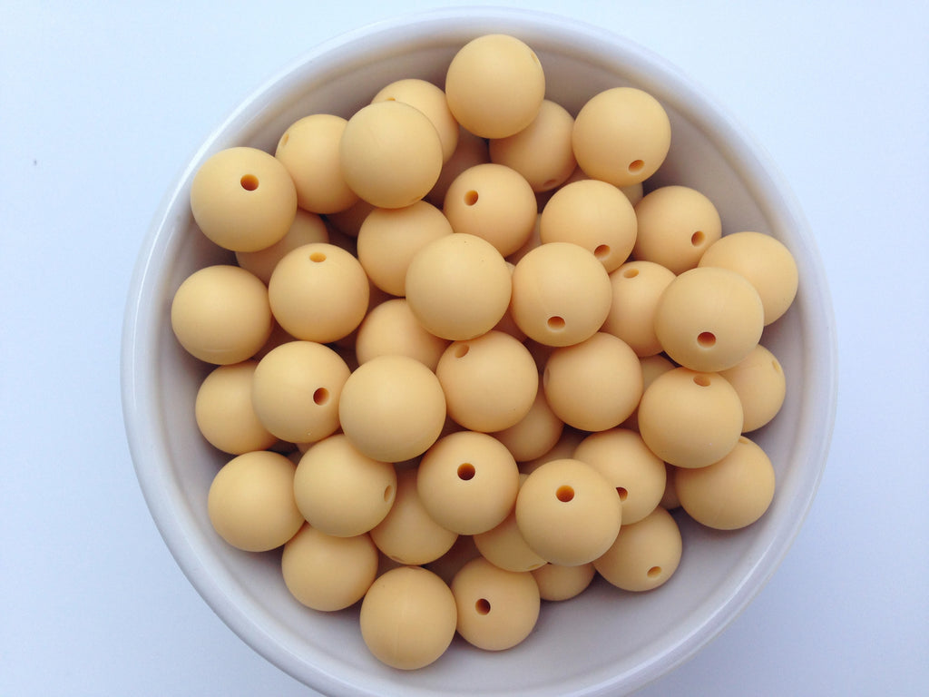 15mm Wheat Silicone Beads