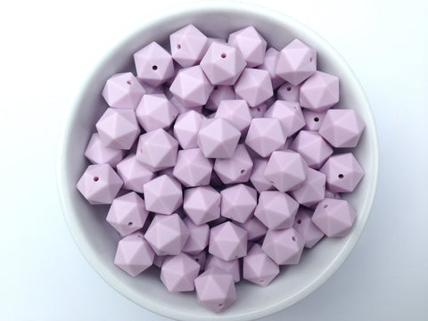 17mm Lilac ICOSAHEDRON Silicone Beads