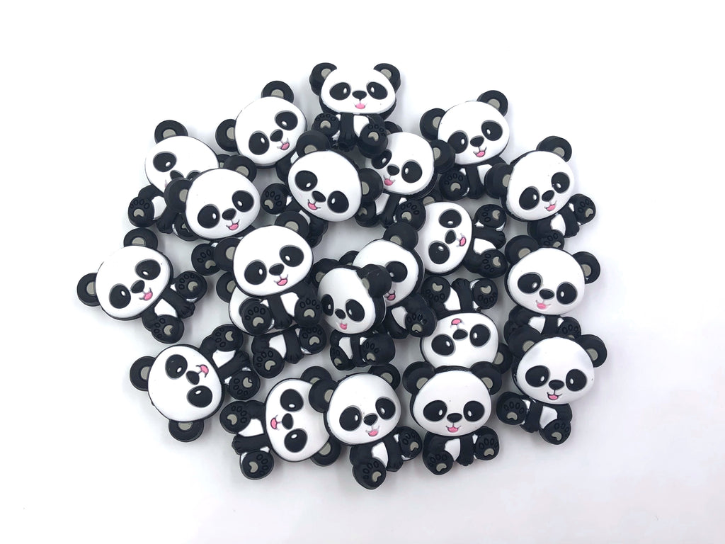 Panda Bear Beads with Gray Paws