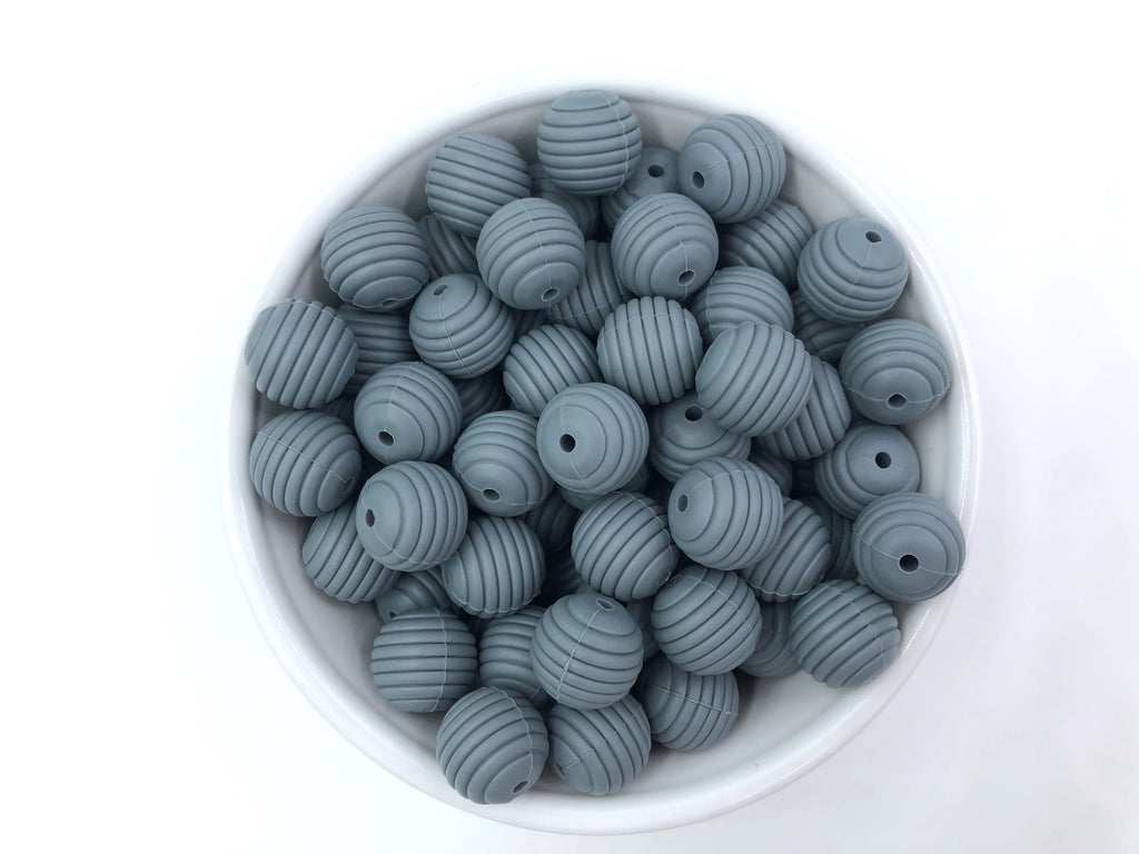 15mm Gray Silicone Beehive Beads