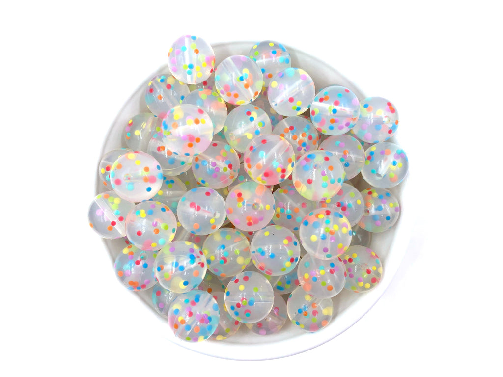 15mm Confetti Silicone Beads