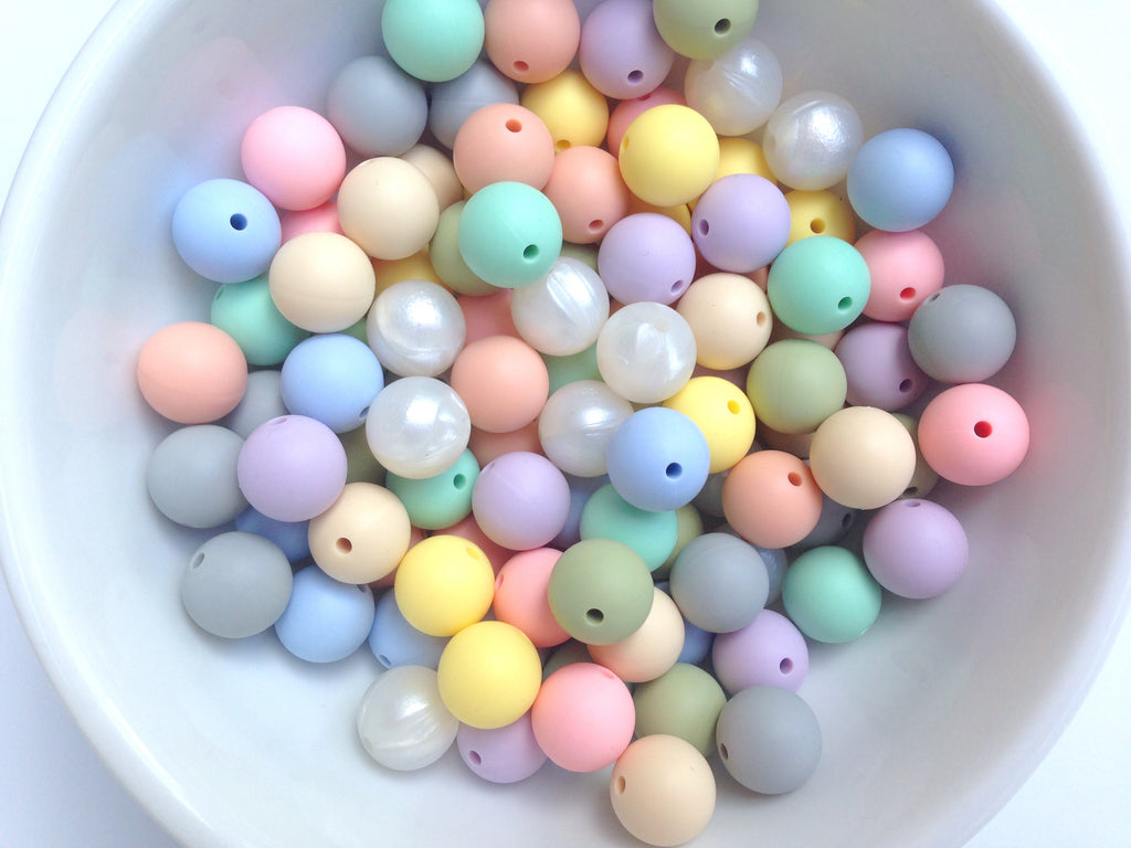 50 or 100 BULK Round Silicone Beads, Pink, Flamingo, Green, Turquoise &  Lavender Purple Silicone Bead Mix, Silicone Beads, Wholesale Beads