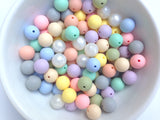Pastel Mix 50 or 100 BULK Round Silicone Beads