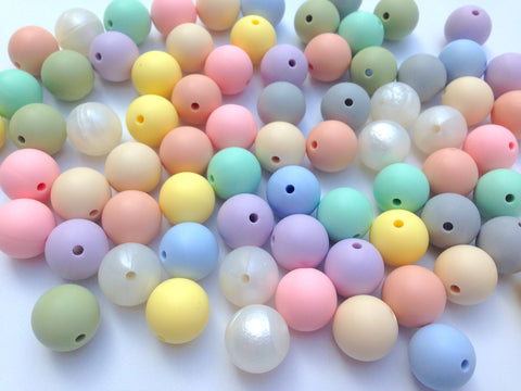 Pastel Mix 50 or 100 BULK Round Silicone Beads – USA Silicone Bead