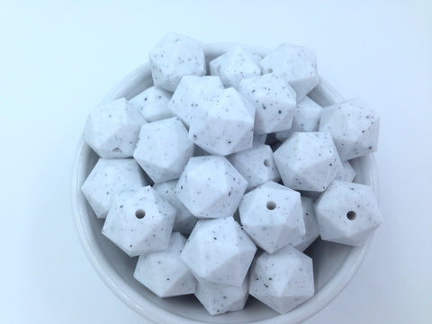 20mm Speckled ICOSAHEDRON Silicone Beads