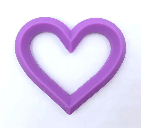 Lavender Purple Silicone Heart Teether