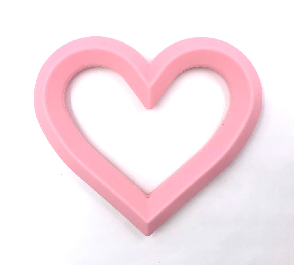 Pink Quartz Silicone Heart Teether