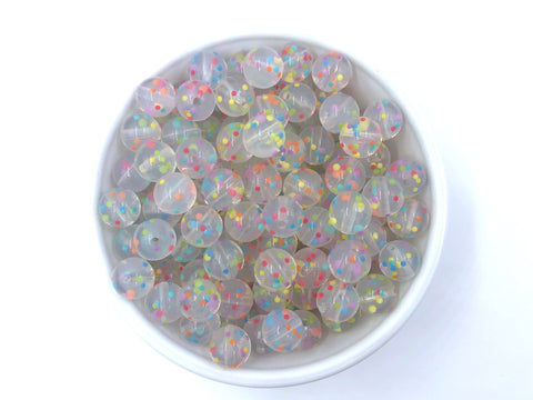 12mm Confetti Silicone Beads