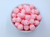 14mm Pink Quartz Mini Icosahedron Silicone Beads