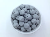 14mm Light Gray Mini Icosahedron Silicone Beads