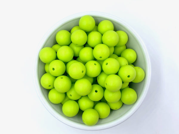 15mm Chartreuse Green Silicone Beads Usa Silicone Bead Supply