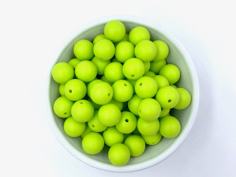 15mm Chartreuse Green Silicone Beads