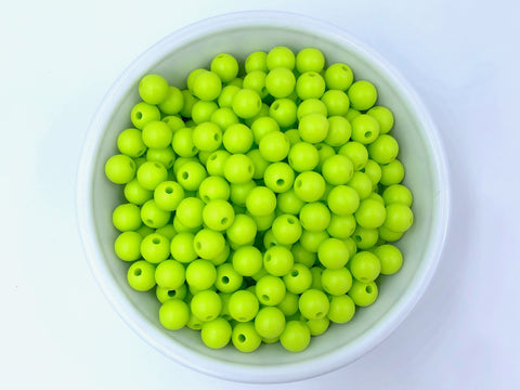 9mm Chartreuse Green Silicone Beads