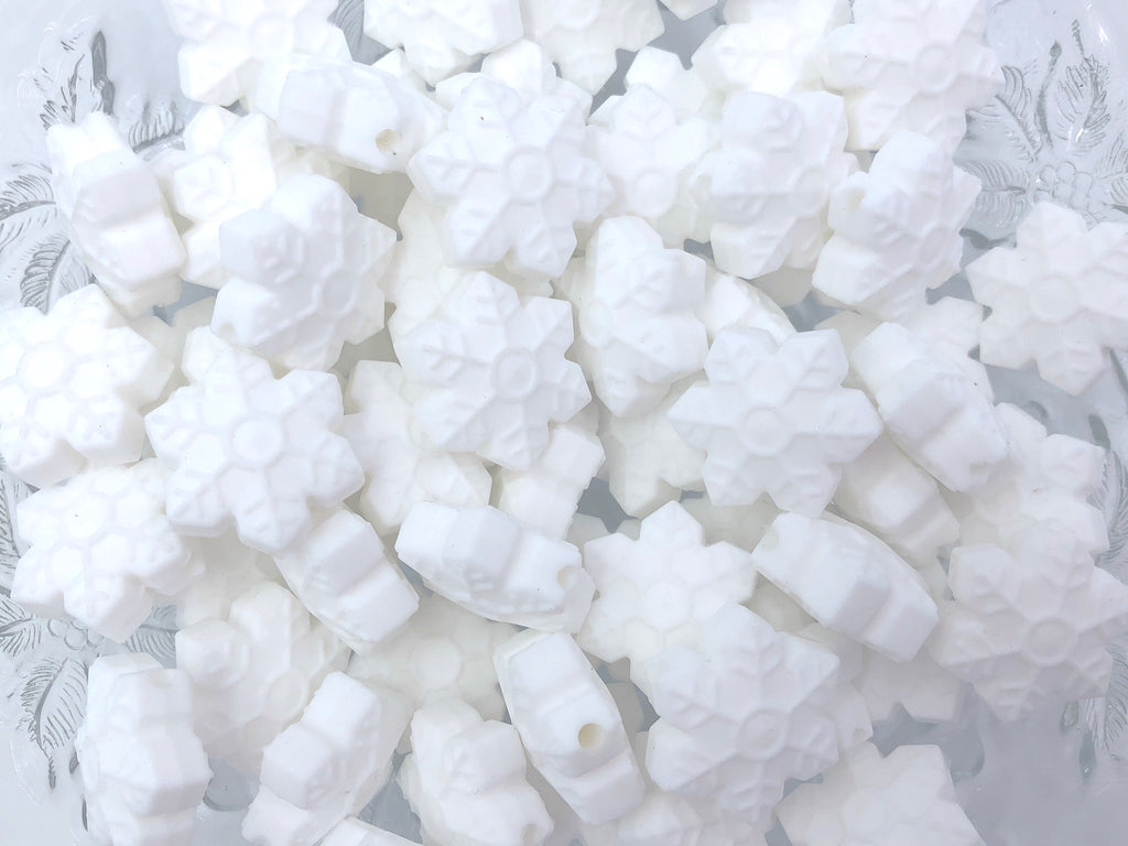 White Snowflake Beads