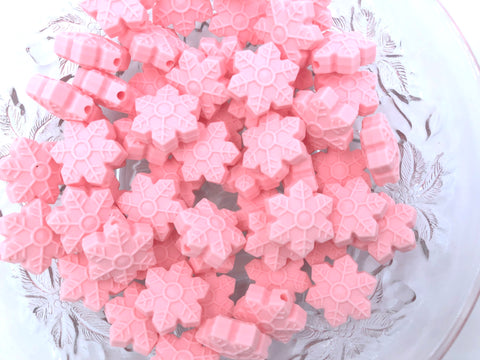 Pink Quartz Snowflake Beads