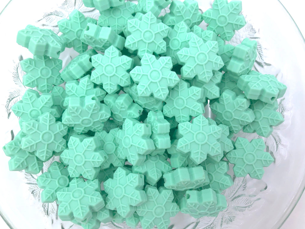 Mint Snowflake Beads