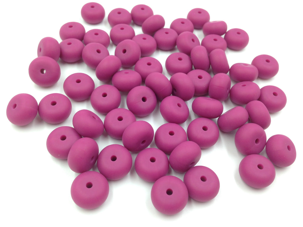 French Plum Mini Abacus Silicone Beads