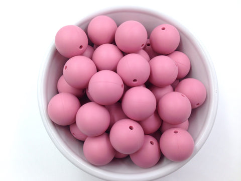 19mm Dusty Rose Silicone Beads