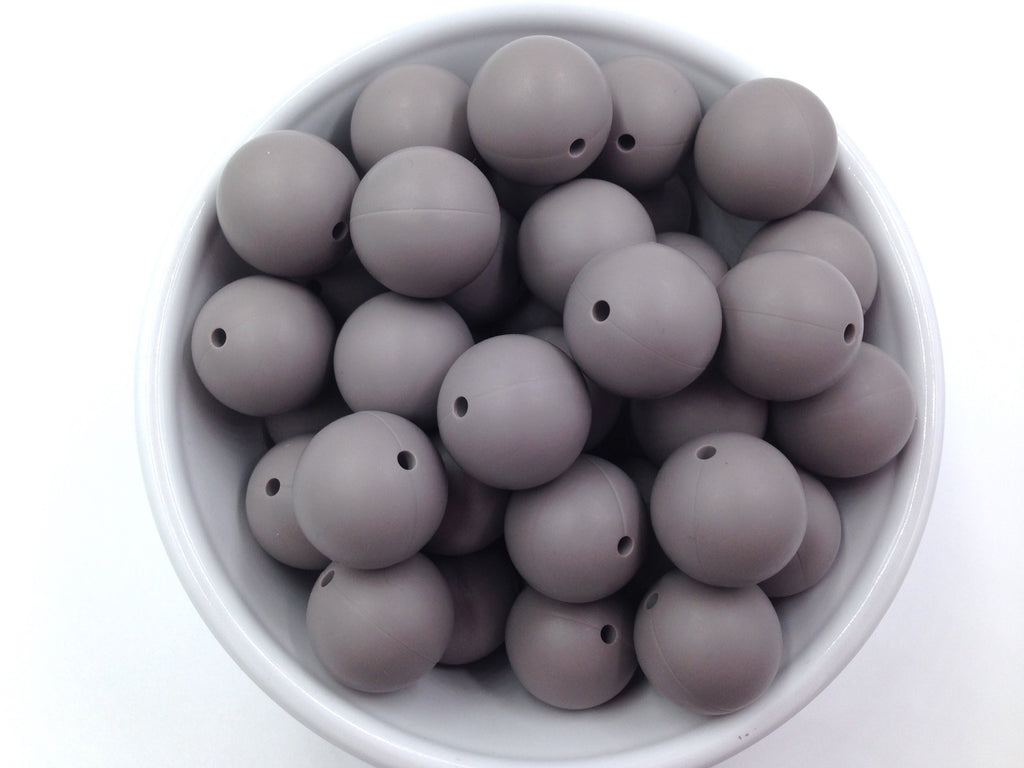 19mm Taupe Silicone Beads