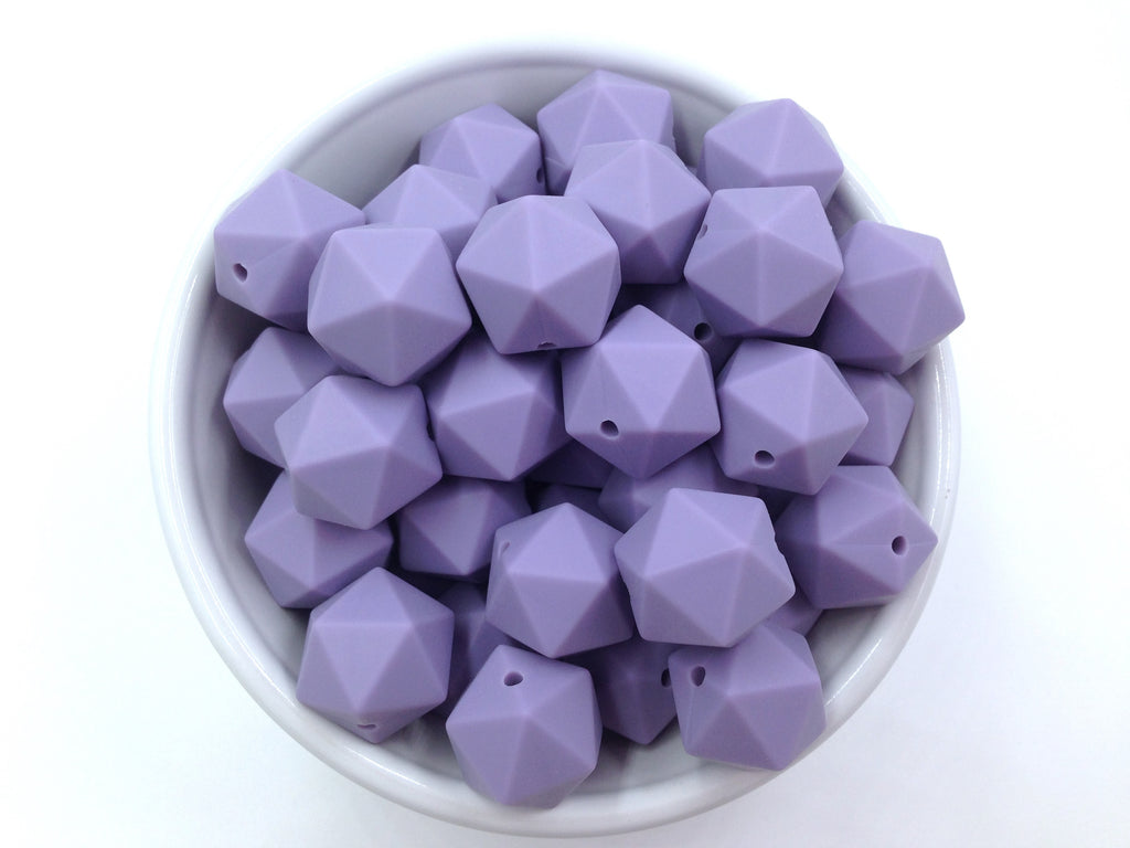 17mm Tropical Lilac ICOSAHEDRON Silicone Beads
